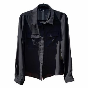 Lulu’s black polyester long sleeve shirt